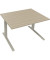 Sitz-Steh-Schreibtisch All in One, elektrisch h&ouml;henverstellbar, 64,5-127,5cm (H), 120x90cm (BxT), rechteckig, eiche natur / silb