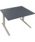 Sitz-Steh-Schreibtisch All in One, elektrisch höhenverstellbar, 64,5-127,5cm (H), 120x90cm (BxT), rechteckig, lavagrau / silbera