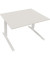 Sitz-Steh-Schreibtisch All in One, elektrisch höhenverstellbar, 64,5-127,5cm (H), 120x90cm (BxT), rechteckig, weiß / weiß