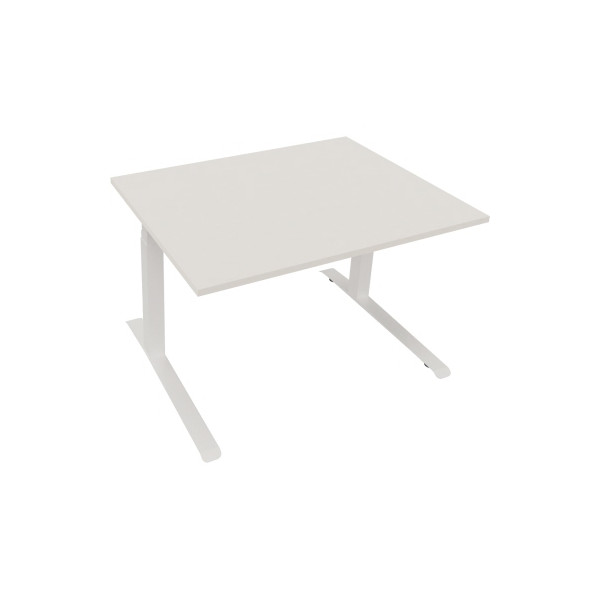 4003969083578 - Sitz-Steh-Schreibtisch All in One elektrisch höhenverstellbar 645-1275cm (H) 120x90cm (BxT) rechteckig weiß   weiß 400396