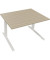 Sitz-Steh-Schreibtisch All in One, elektrisch höhenverstellbar, 64,5-127,5cm (H), 120x90cm (BxT), rechteckig, eiche natur / weiß
