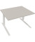 Sitz-Steh-Schreibtisch All in One, elektrisch höhenverstellbar, 64,5-127,5cm (H), 120x90cm (BxT), rechteckig, lichtgrau / weiß