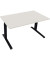 Sitz-Steh-Schreibtisch All in One, elektrisch höhenverstellbar, 64,5-127,5cm (H), 140x80cm (BxT), rechteckig, weiß / anthrazit m