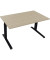 Sitz-Steh-Schreibtisch All in One, elektrisch höhenverstellbar, 64,5-127,5cm (H), 140x80cm (BxT), rechteckig, eiche natur / anth