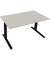 Sitz-Steh-Schreibtisch All in One, elektrisch höhenverstellbar, 64,5-127,5cm (H), 140x80cm (BxT), rechteckig, lichtgrau / anthra