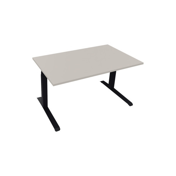 4003969085701 - Sitz-Steh-Schreibtisch All in One 810043981 elektrisch höhenverstellbar 645-1275cm (H) 140x80cm (BxT) rechteckig lichtgrau