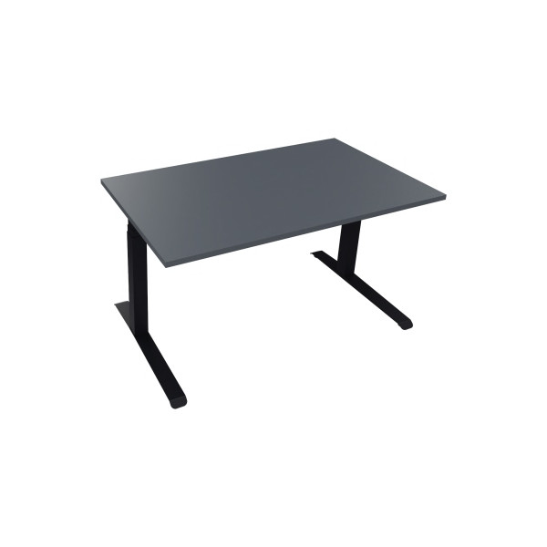 4003969085718 - Sitz-Steh-Schreibtisch All in One 810043982 elektrisch höhenverstellbar 645-1275cm (H) 140x80cm (BxT) rechteckig lavagrau 