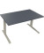 Sitz-Steh-Schreibtisch All in One, elektrisch höhenverstellbar, 64,5-127,5cm (H), 140x80cm (BxT), rechteckig, lavagrau / silbera