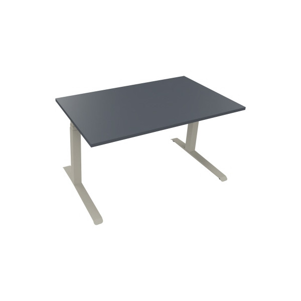 4003969085619 - Sitz-Steh-Schreibtisch All in One 810044082 elektrisch höhenverstellbar 645-1275cm (H) 140x80cm (BxT) rechteckig lavagrau 