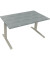 Sitz-Steh-Schreibtisch All in One, elektrisch höhenverstellbar, 64,5-127,5cm (H), 140x80cm (BxT), rechteckig, beton hell / silbe