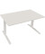 Sitz-Steh-Schreibtisch All in One, elektrisch höhenverstellbar, 64,5-127,5cm (H), 140x80cm (BxT), rechteckig, weiß / weiß