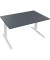 Sitz-Steh-Schreibtisch All in One, elektrisch höhenverstellbar, 64,5-127,5cm (H), 140x80cm (BxT), rechteckig, lavagrau / weiß