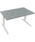 Sitz-Steh-Schreibtisch All in One, elektrisch höhenverstellbar, 64,5-127,5cm (H), 140x80cm (BxT), rechteckig, beton hell / weiß
