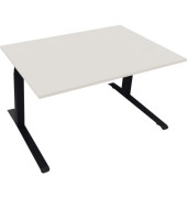 Sitz-Steh-Schreibtisch All in One, elektrisch höhenverstellbar, 64,5-127,5cm (H), 140x90cm (BxT), rechteckig, weiß / anthrazit metallic