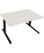 Sitz-Steh-Schreibtisch All in One, elektrisch höhenverstellbar, 64,5-127,5cm (H), 140x90cm (BxT), rechteckig, weiß / anthrazit m