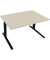 Sitz-Steh-Schreibtisch All in One, elektrisch höhenverstellbar, 64,5-127,5cm (H), 140x90cm (BxT), rechteckig, akazie hell / anth
