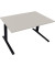 Sitz-Steh-Schreibtisch All in One, elektrisch höhenverstellbar, 64,5-127,5cm (H), 140x90cm (BxT), rechteckig, lichtgrau / anthra