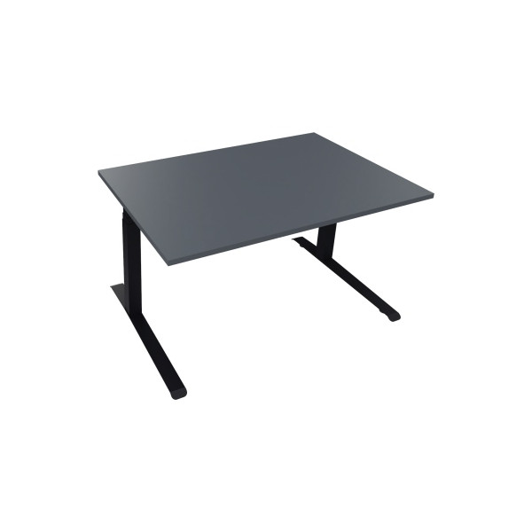 4003969085503 - Sitz-Steh-Schreibtisch All in One 810044282 elektrisch höhenverstellbar 645-1275cm (H) 140x90cm (BxT) rechteckig lavagrau 