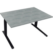 Sitz-Steh-Schreibtisch All in One, elektrisch höhenverstellbar, 64,5-127,5cm (H), 140x90cm (BxT), rechteckig, beton hell / anthr