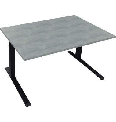Sitz-Steh-Schreibtisch All in One, elektrisch höhenverstellbar, 64,5-127,5cm (H), 140x90cm (BxT), rechteckig, beton hell / anthr Sitz-Steh-Schreibtisch All in One, elektrisch höhenverstellbar, 64,5-127,5cm (H), 140x90cm (BxT), rechteckig, beton hell / anthr