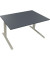 Sitz-Steh-Schreibtisch All in One, elektrisch höhenverstellbar, 64,5-127,5cm (H), 140x90cm (BxT), rechteckig, lavagrau / silbera