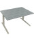 Sitz-Steh-Schreibtisch All in One, elektrisch höhenverstellbar, 64,5-127,5cm (H), 140x90cm (BxT), rechteckig, beton hell / silbe