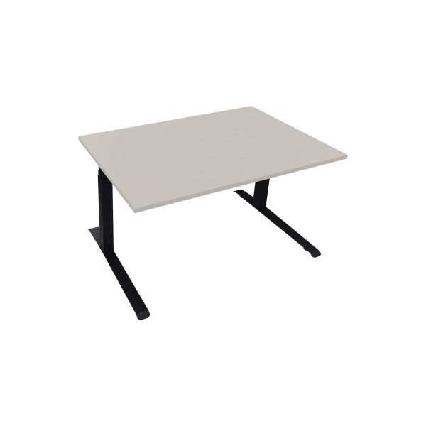 4003969083783 - Sitz-Steh-Schreibtisch All in One elektrisch höhenverstellbar 645-1275cm (H) 140x90cm (BxT) rechteckig lichtgrau   weiß 4