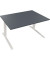 Sitz-Steh-Schreibtisch All in One, elektrisch höhenverstellbar, 64,5-127,5cm (H), 140x90cm (BxT), rechteckig, lavagrau / weiß