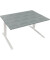 Sitz-Steh-Schreibtisch All in One, elektrisch höhenverstellbar, 64,5-127,5cm (H), 140x90cm (BxT), rechteckig, beton hell / weiß