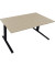 Sitz-Steh-Schreibtisch All in One, elektrisch höhenverstellbar, 64,5-127,5cm (H), 160x90cm (BxT), rechteckig, eiche natur / anth