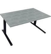 Sitz-Steh-Schreibtisch All in One, elektrisch höhenverstellbar, 64,5-127,5cm (H), 160x90cm (BxT), rechteckig, beton hell / anthr