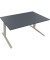 Sitz-Steh-Schreibtisch All in One, elektrisch höhenverstellbar, 64,5-127,5cm (H), 160x90cm (BxT), rechteckig, lavagrau / silbera