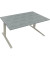 Sitz-Steh-Schreibtisch All in One, elektrisch höhenverstellbar, 64,5-127,5cm (H), 160x90cm (BxT), rechteckig, beton hell / silbe