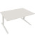 Sitz-Steh-Schreibtisch All in One, elektrisch höhenverstellbar, 64,5-127,5cm (H), 160x90cm (BxT), rechteckig, weiß / weiß