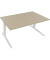 Sitz-Steh-Schreibtisch All in One, elektrisch höhenverstellbar, 64,5-127,5cm (H), 160x90cm (BxT), rechteckig, eiche natur / weiß