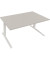 Sitz-Steh-Schreibtisch All in One, elektrisch höhenverstellbar, 64,5-127,5cm (H), 160x90cm (BxT), rechteckig, lichtgrau / weiß