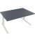 Sitz-Steh-Schreibtisch All in One, elektrisch höhenverstellbar, 64,5-127,5cm (H), 160x90cm (BxT), rechteckig, lavagrau / weiß