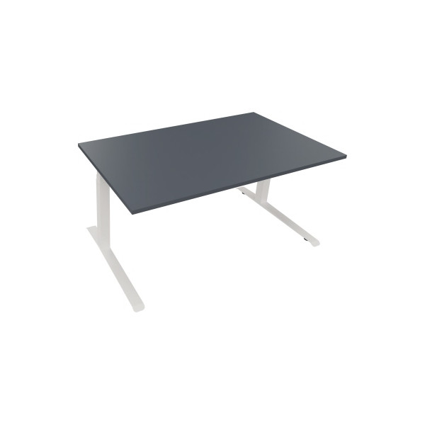 4003969085824 - Sitz-Steh-Schreibtisch All in One elektrisch höhenverstellbar 645-1275cm (H) 160x90cm (BxT) rechteckig lavagrau   weiß 40