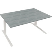 Sitz-Steh-Schreibtisch All in One, elektrisch höhenverstellbar, 64,5-127,5cm (H), 160x90cm (BxT), rechteckig, beton hell / weiß