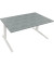 Sitz-Steh-Schreibtisch All in One, elektrisch höhenverstellbar, 64,5-127,5cm (H), 160x90cm (BxT), rechteckig, beton hell / weiß