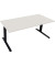 Sitz-Steh-Schreibtisch All in One, elektrisch höhenverstellbar, 64,5-127,5cm (H), 180x80cm (BxT), rechteckig, weiß / anthrazit m