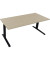 Sitz-Steh-Schreibtisch All in One, elektrisch höhenverstellbar, 64,5-127,5cm (H), 180x80cm (BxT), rechteckig, eiche natur / anth