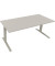 Sitz-Steh-Schreibtisch All in One, elektrisch höhenverstellbar, 64,5-127,5cm (H), 180x80cm (BxT), rechteckig, lichtgrau / silber