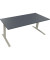 Sitz-Steh-Schreibtisch All in One, elektrisch höhenverstellbar, 64,5-127,5cm (H), 180x80cm (BxT), rechteckig, lavagrau / silbera