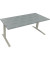 Sitz-Steh-Schreibtisch All in One, elektrisch höhenverstellbar, 64,5-127,5cm (H), 180x80cm (BxT), rechteckig, beton hell / silbe