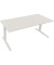 Sitz-Steh-Schreibtisch All in One, elektrisch höhenverstellbar, 64,5-127,5cm (H), 180x80cm (BxT), rechteckig, weiß / weiß