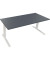 Sitz-Steh-Schreibtisch All in One, elektrisch höhenverstellbar, 64,5-127,5cm (H), 180x80cm (BxT), rechteckig, lavagrau / weiß