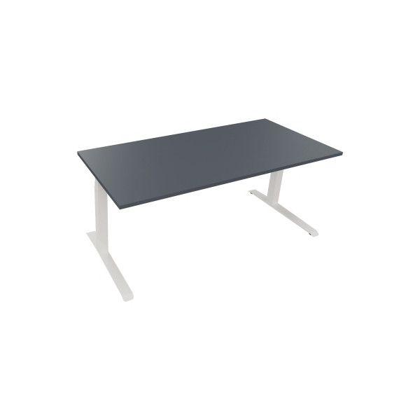 4003969084797 - Sitz-Steh-Schreibtisch All in One elektrisch höhenverstellbar 645-1275cm (H) 180x80cm (BxT) rechteckig lavagrau   weiß 40