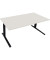 Sitz-Steh-Schreibtisch All in One, elektrisch höhenverstellbar, 64,5-127,5cm (H), 180x90cm (BxT), rechteckig, weiß / anthrazit m