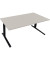 Sitz-Steh-Schreibtisch All in One, elektrisch höhenverstellbar, 64,5-127,5cm (H), 180x90cm (BxT), rechteckig, lichtgrau / anthra
